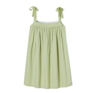 Lake pajamas x Julia berolzheimer poplin day dress in green trellis